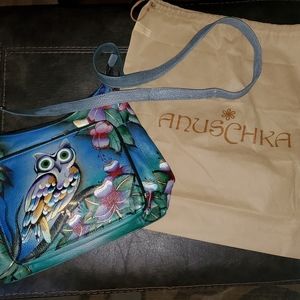 Anudchka Midnight Owl Women's Leather Hobo Bag